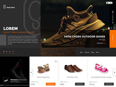 Sole Gen  e-commerce website design