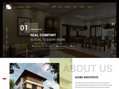 Acube Architectures & Builders website design design photoshop ui webdesign