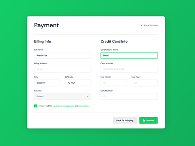 Credit Card Payment - Weekly UI 002