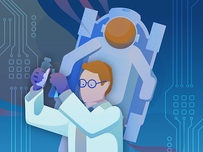 Science And Technology 2d and category flat illustration science technology