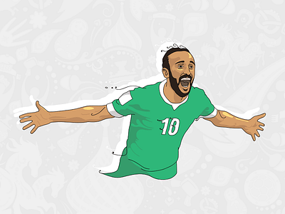 Mohammad Al Sahlawi cup football illustration world