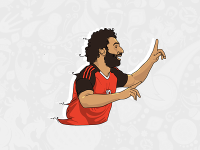 Mohamed Salah cup football illustration mo sala world