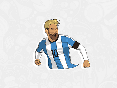 Lionel Messi cup football illustration messi world