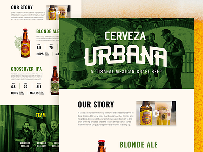 Landing Page for a Craft Beer Company beer design flat green logo minimalism typography ui ux vector video web website
