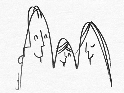 Family portrait brush cartoon drawing drawing ink family illustration linedrawing minimal