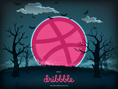 Hello dribbble! 🖖🧛🏻‍♀️ hellodribbble vector