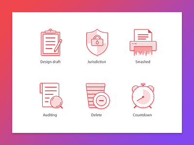 Linear icons about abnormal pages