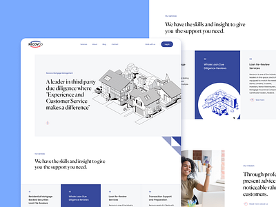 Website Design for Recovco Mortgage Management 3d branding clean color graphic design homepage illustration mortgage ui uiux ux webdesign website