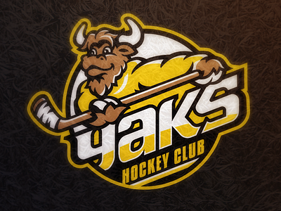 Yaks Hockey athletics badge hockey horns logo moose sports yak