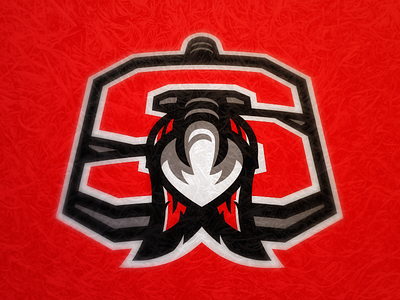 S with Spear arrow head athletics extreme perspective feathers logo s school logo spear sports