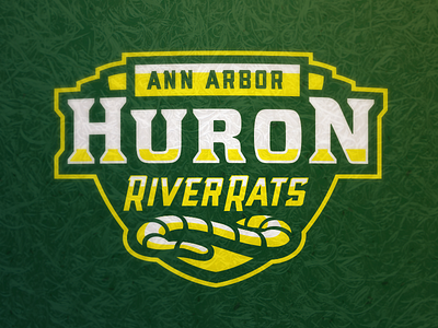Huron River Rats Wordmark ann arbor concept high school huron logo mascot michigan patch shield
