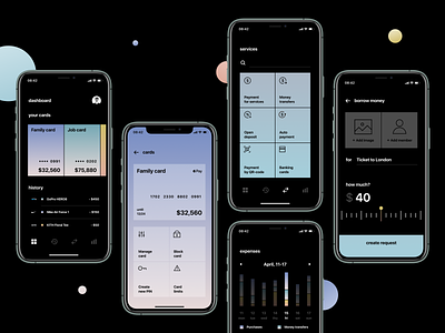Banking app app bank banking borrow card deposit expenses finance fintech manage mobile money payment purchase service transfer ui ux