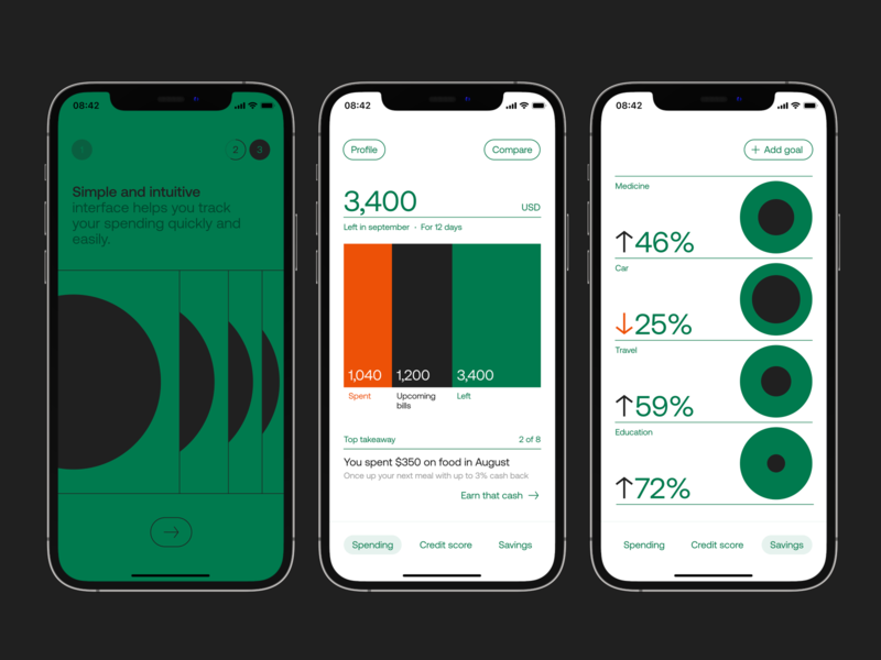 Spending app branding cash clean concept design finance fintech interaction interface ios minimal mobile simple spending swiss typography ui uiux ux