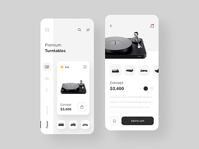 Shop App app clean concept design ecommerce interaction interface ios minimal mobile music simple typography ui uiux ux