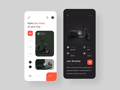 unu Scooter app clean concept design ecommerce interaction interface ios minimal mobile simple typography ui uiux ux