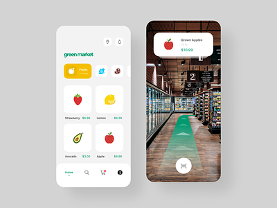 green market app concept design interaction interface ios mobile simple ui ux