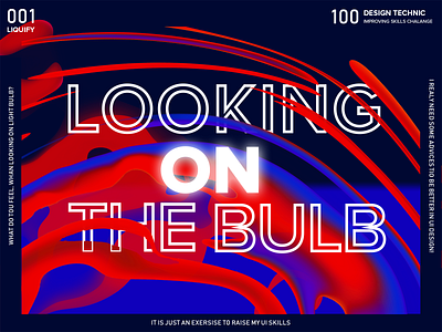 100 design technic abstarct blue dark fluid font landing liquify poster red type typo typogaphy