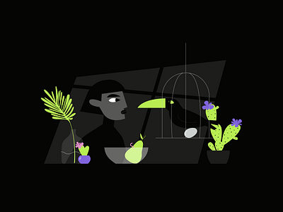 invisible plants life black color digital flat flat illustration flowers illustration illustrator plant plants vector
