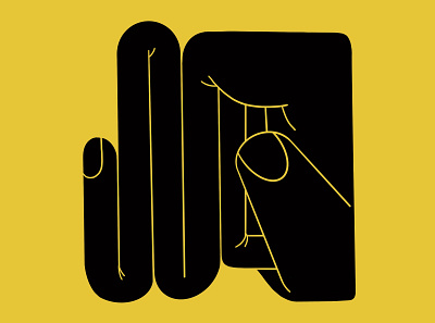 Poke black finger hand illustration illustrator logo procreate yellow