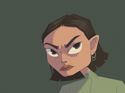 Self-portrait character color girl illustration procreate