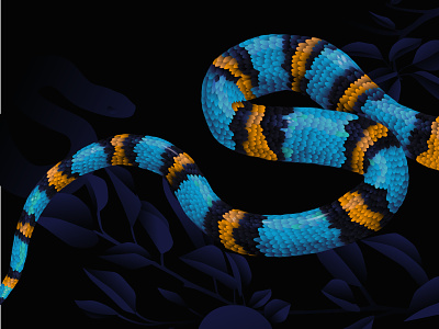 snake animal animal illustration black blue color colorful design digital flora floral gradient graphic illustration illustrator reptile scale snake vector zoo