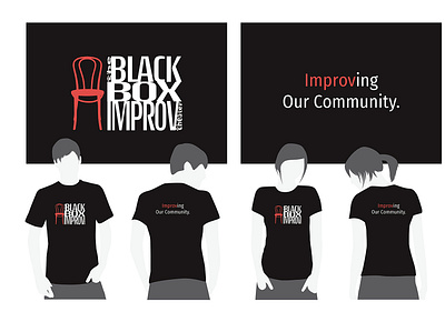 The Black Box Improv Theater Community Outreach t-shirt design. apparel branding community graphic design