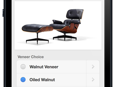 Example of Selectable Segmented List eames herman miller ios list product segment