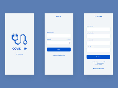 COVID Test Booking App minimal concept design ux ui