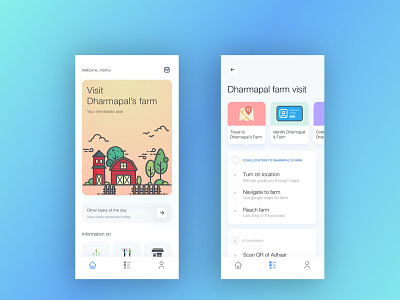 Farmer Helper's app mobile gradient minimal concept design ux ui