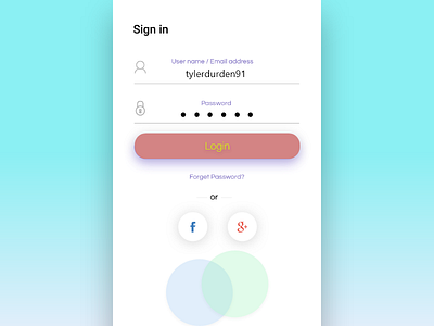 Login Screen minimal mobile ui