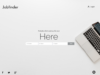 Jobfinder Landing Page concept design landing page minimal ui web xd