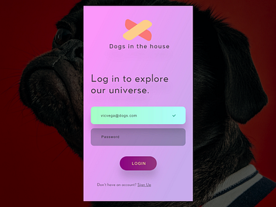 Mobile Login Page concept design gradient mobile ui xd