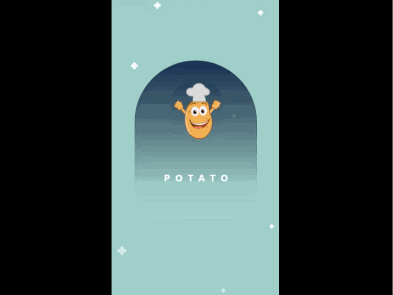 Potato Food App(Part 1) concept design mobile transition ui ux