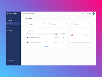 E-learning Dashboard #1 concept design interview ui ux xd