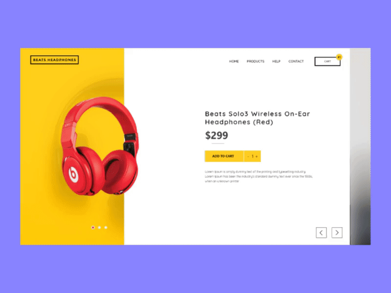 Product Page Transition