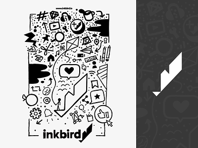 Inkbird Tee Shirt Artwork branding cartoon design flat icon illustration logo simple typography vector