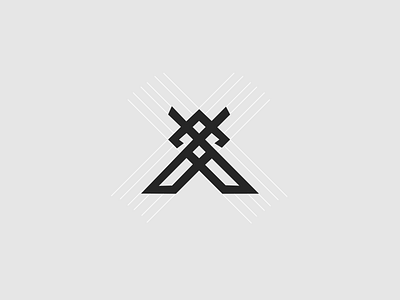 X + Swords app branding design flat icon illustration logo minimal simple sketch sword sword logo vector x