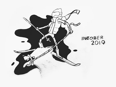 INKTOBER 2019 - Wild black illustration ink inktober inktober2019 minimal pen simple ski white wild