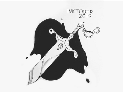 INKTOBER 2019 - Legendary illustration ink inktober inktober2019 leaf legend legendary string sword