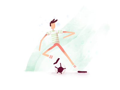 Soccer cartoon color design flat illustration minimal pastel procreate procreate art simple