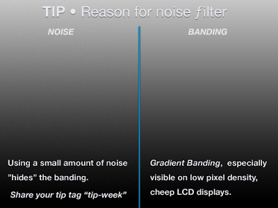 Gradient Noise Filter Tip background banding gradient gradients noise photoshop tip tip week