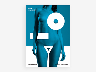 Day 023 blue body circle colorful daily graphic design nude poster type vector