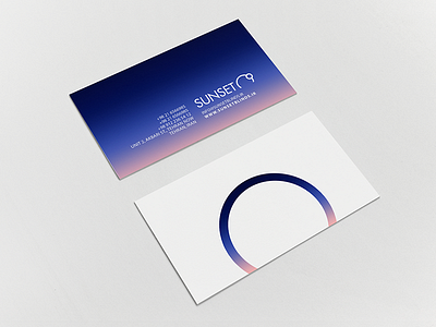 Sunset Stationery dark blue futura gradient logo logo type minimal stationery sun sunset visit card