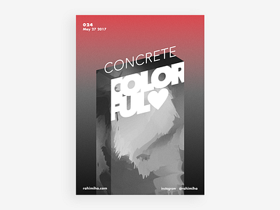 Day 024 colorful concrete daily graphic design poster type vector wall