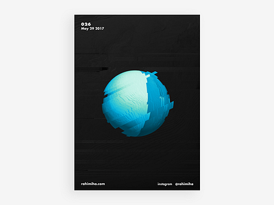 Day 026 blue circle daily earth gradient graphic design one pixel planet poster
