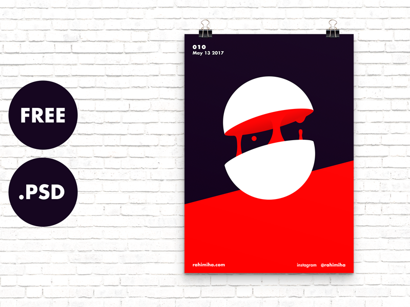 Free Minimal Poster Mockup [PSD] by Nima Rahimiha on Dribbble