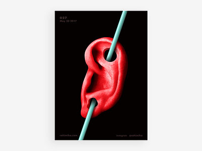 Day 027 black blood daily ear graphic design poster red vector