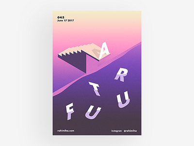 Day 045 - I Love Futura daily font futura gradient graphic design pool poster type typography