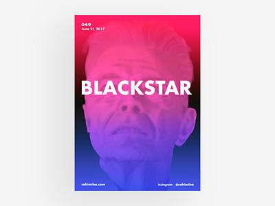 Day 049 - David Bowie blackstar blue daily david bowie digital painting gradient graphic design poster red vector