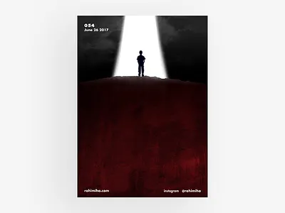 Day 054 alien blue boy daily gradient graphic design light poster